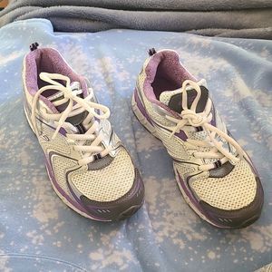 Girls Champion sneakers - purple silver & white - size 4 - EUC